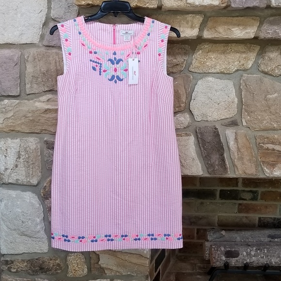 Vineyard Vines Dresses & Skirts - Vineyard Vines Pink Seersucker Stripe Dress Size 6